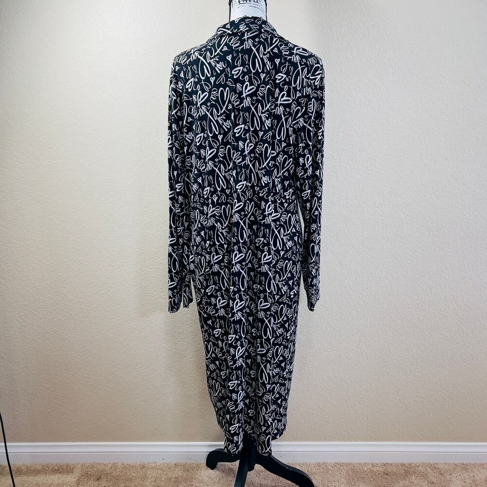 Torrid Studio Knit Surplice Faux Wrap Heart Dress Black White Size 2X  preppy - Picture 13 of 15